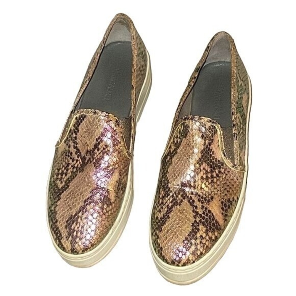 MARC AUREL Slip On Slides Irredescent Snakeskin  Animal Print shoes Sz 39‎ 8.5